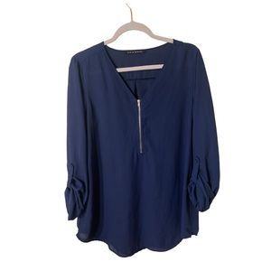 Zac & Rachel navy blue blouse